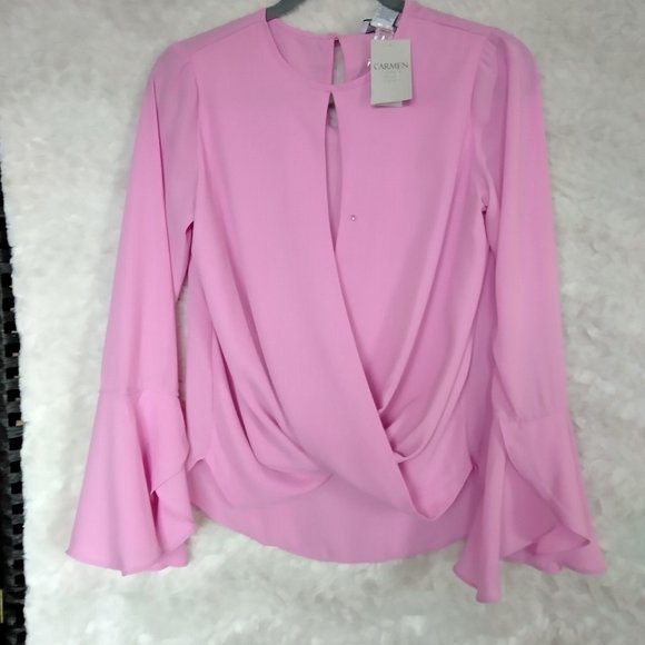 NWT CARMEN MARC VALVO WRAP FRONT TOP XS - Picture 1 of 6